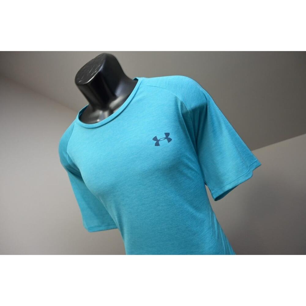 Under Armour Gym Shirt The Tech Tee HeatGear Blue Athletic Mens Size XL